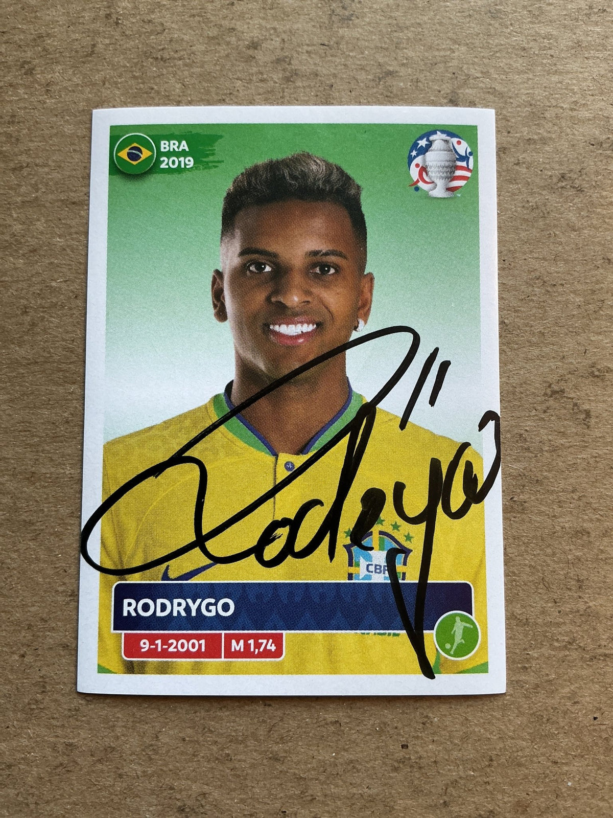 Rodrygo, Brazil 🇧🇷 Copa America 2024 Panini hand signed - Autographs-World