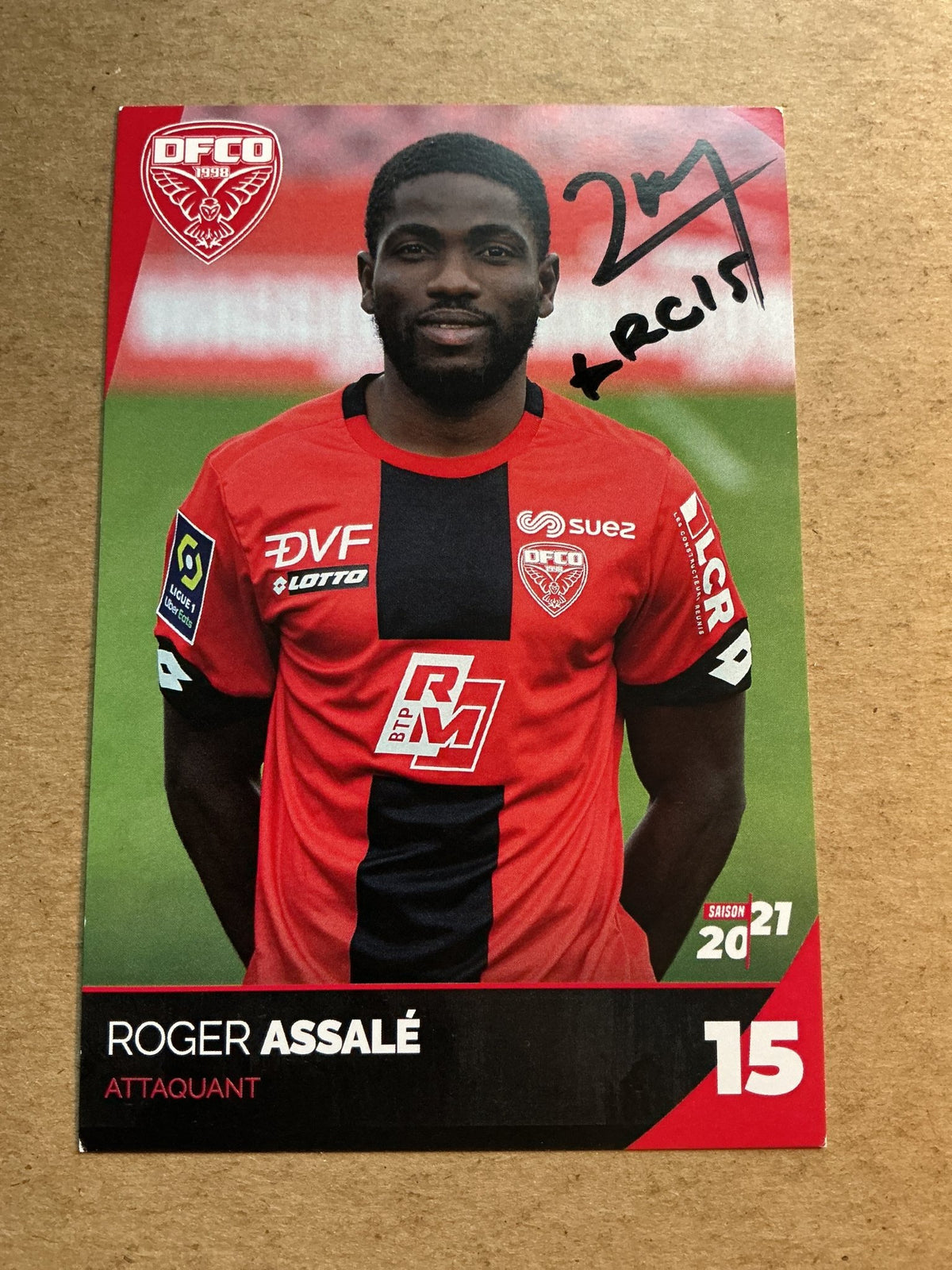 Roger Assalé, Ivory Coast 🇨🇮 Dijon FCO 2020/21 hand signed - Autographs-World