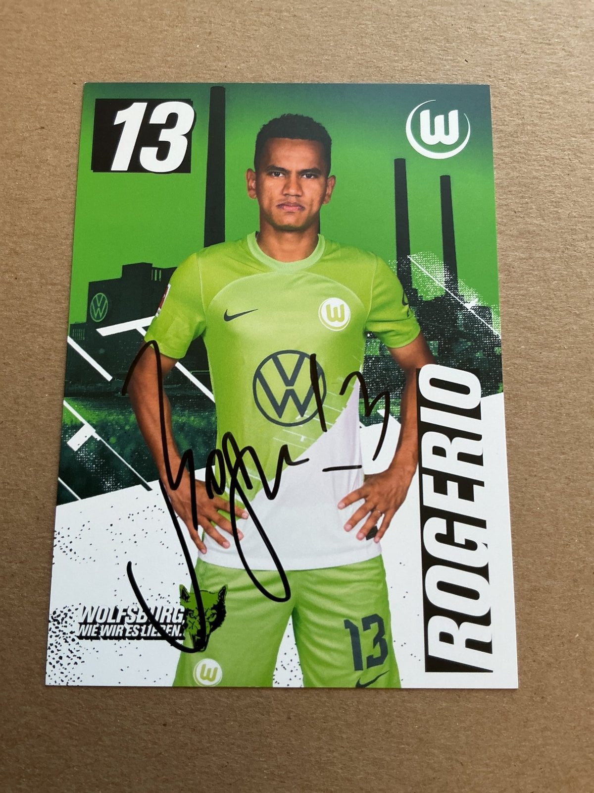 Rogerio, Brazil 🇧🇷 VfL Wolfsburg 2023/24 hand signed - Autographs-World