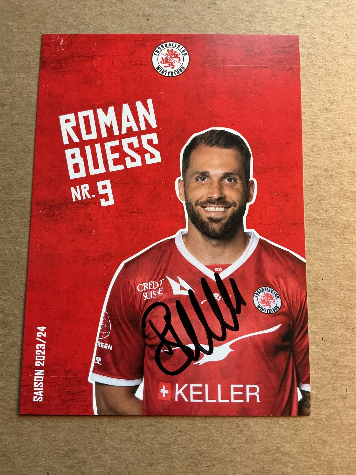 Roman Buess, Switzerland 🇨🇭 FC Winterthur 2023/24 hand signed - Autographs-World