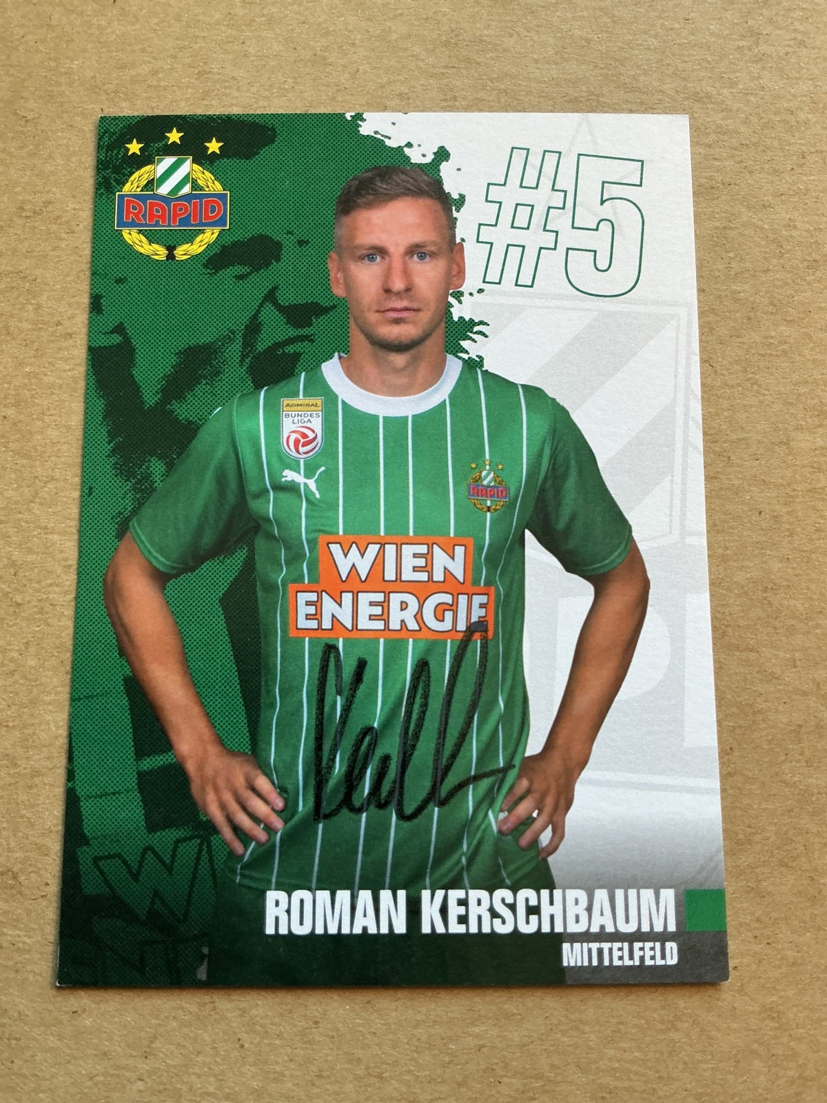 Roman Kerschbaum, Austria 🇦🇹 SK Rapid Wien 2023/24 hand signed - Autographs-World