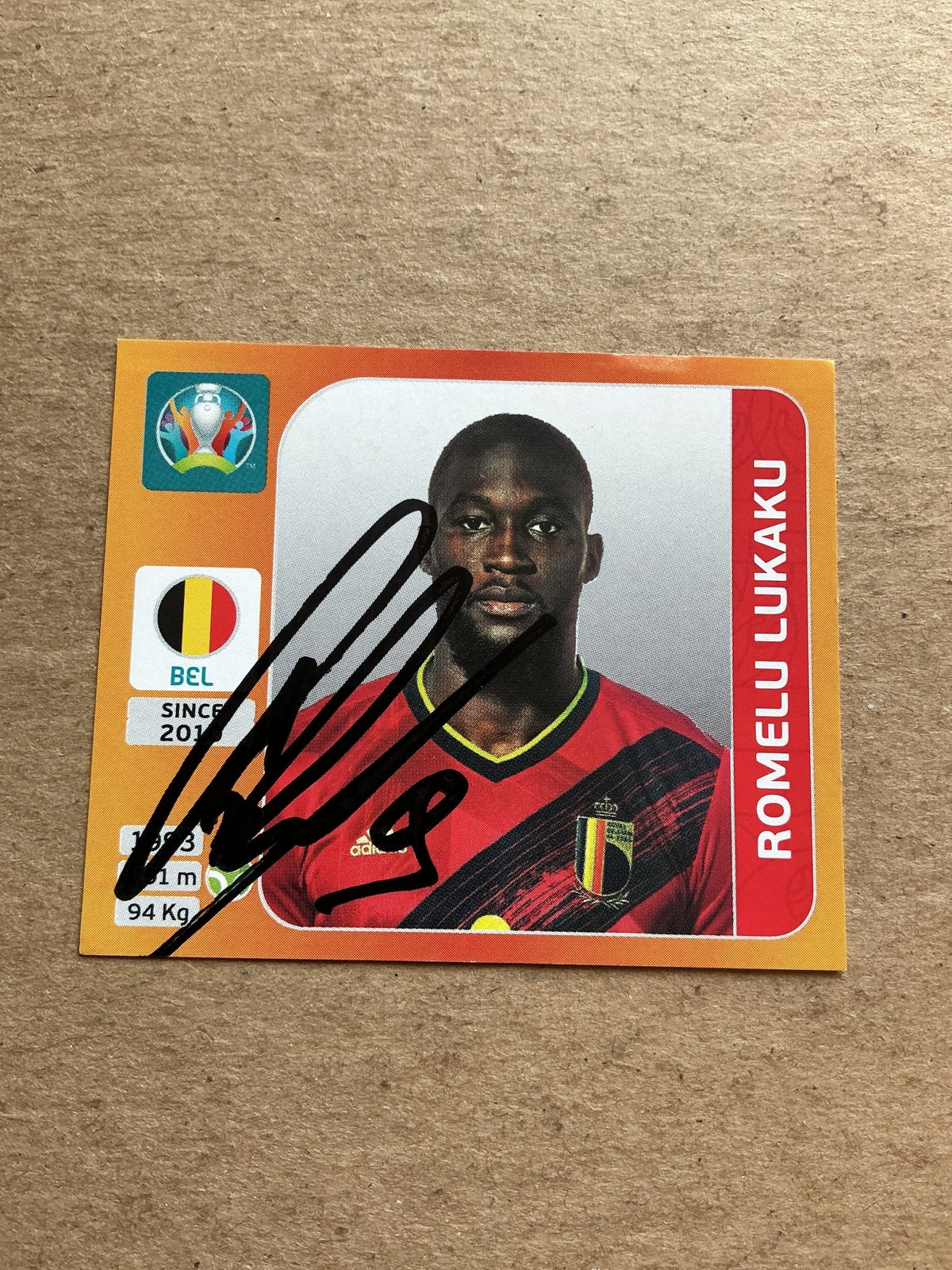 Romelu Lukaku, Belgium 🇧🇪 UEFA Euro 2020 Panini hand signed - Autographs-World