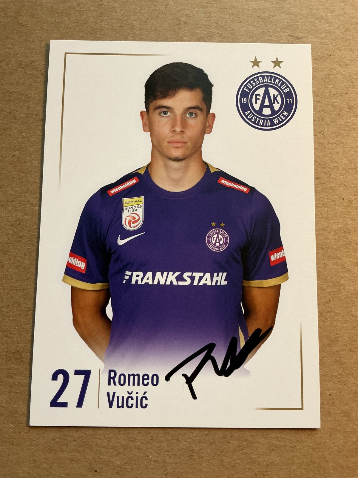 Romeo Vučić, Austria 🇦🇹 FK Austria Wien 2023/24 hand signed - Autographs-World