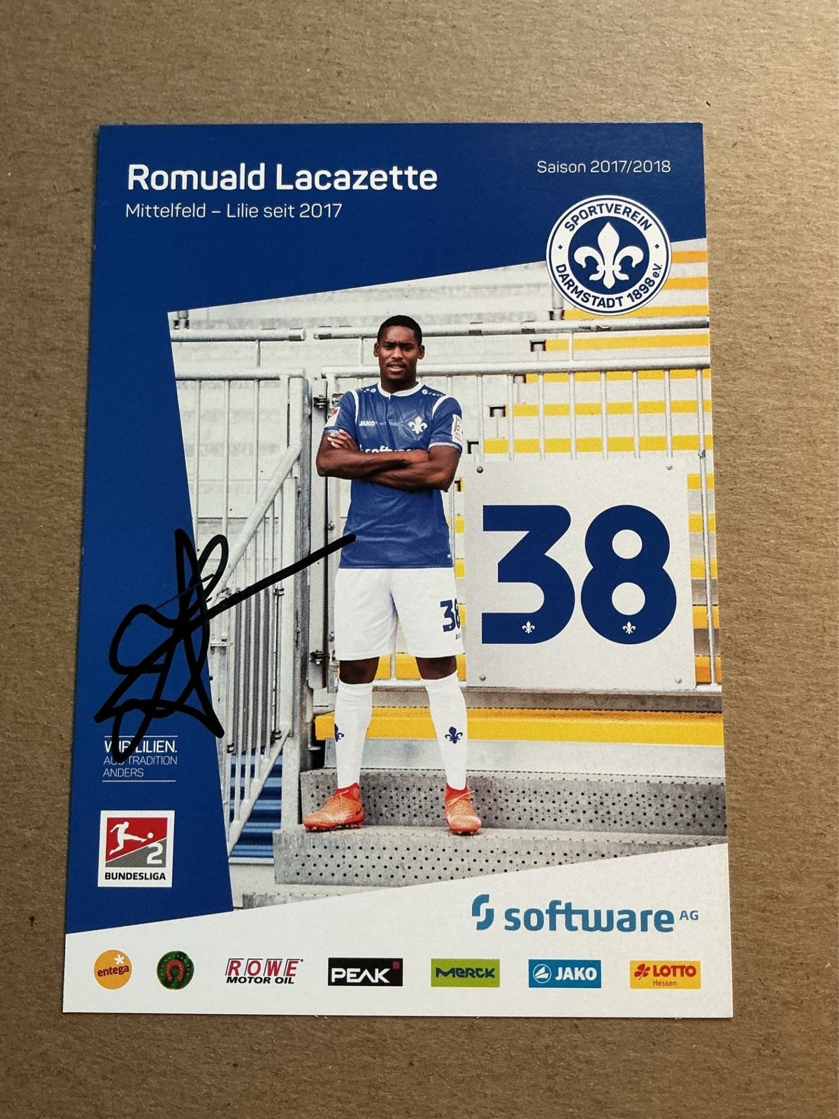Romuald Lacazette, France 🇫🇷 SV Darmstadt 98 2017/18 hand signed - Autographs-World
