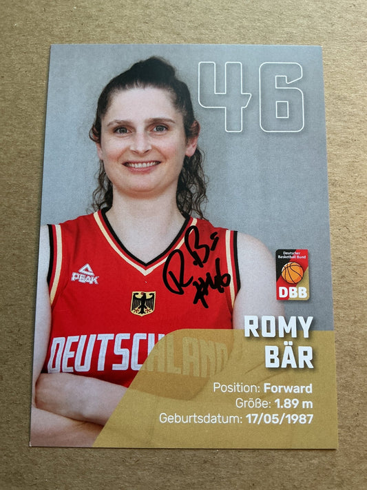 Romy Bär, Germany 🇩🇪 Basketball Olympics 2024 hand signed - Autographs-World