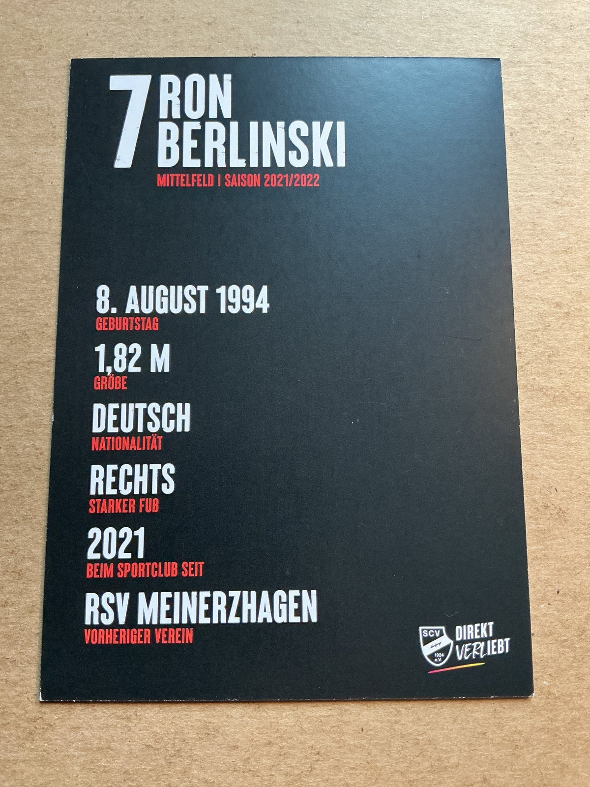 Ron Berlinski, Germany 🇩🇪 SC Verl 2021/22 hand signed - Autographs-World
