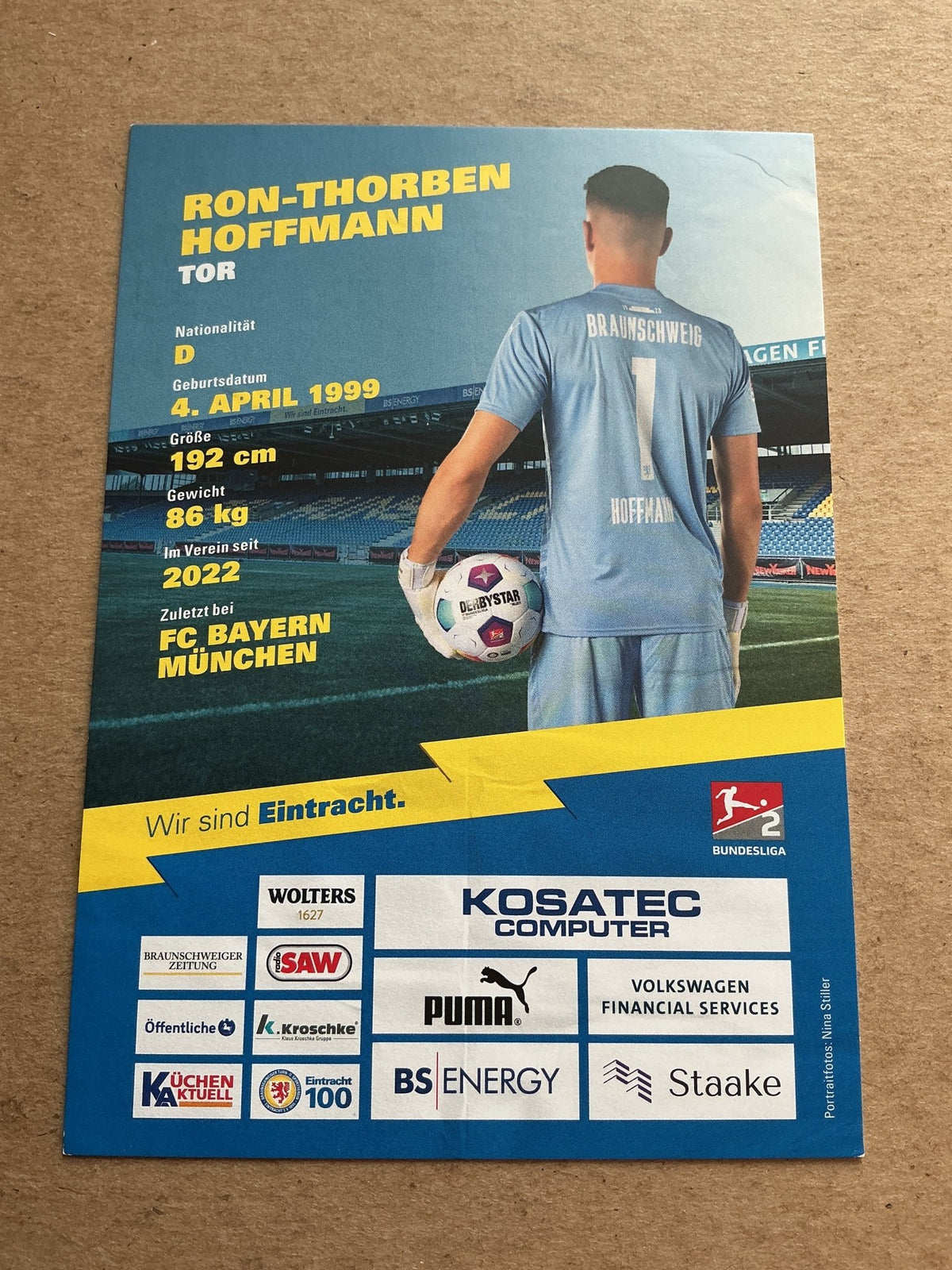 Ron-Thorben Hoffmann, Germany 🇩🇪 Eintracht Braunschweig 2023/24 hand signed - Autographs-World