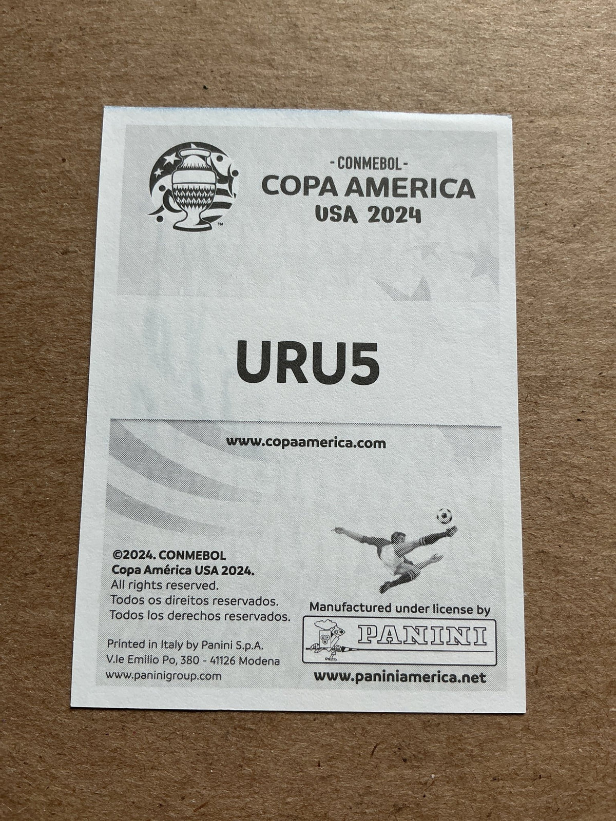 Ronald Araujo, Uruguay 🇺🇾 Copa America 2024 Panini hand signed - Autographs-World