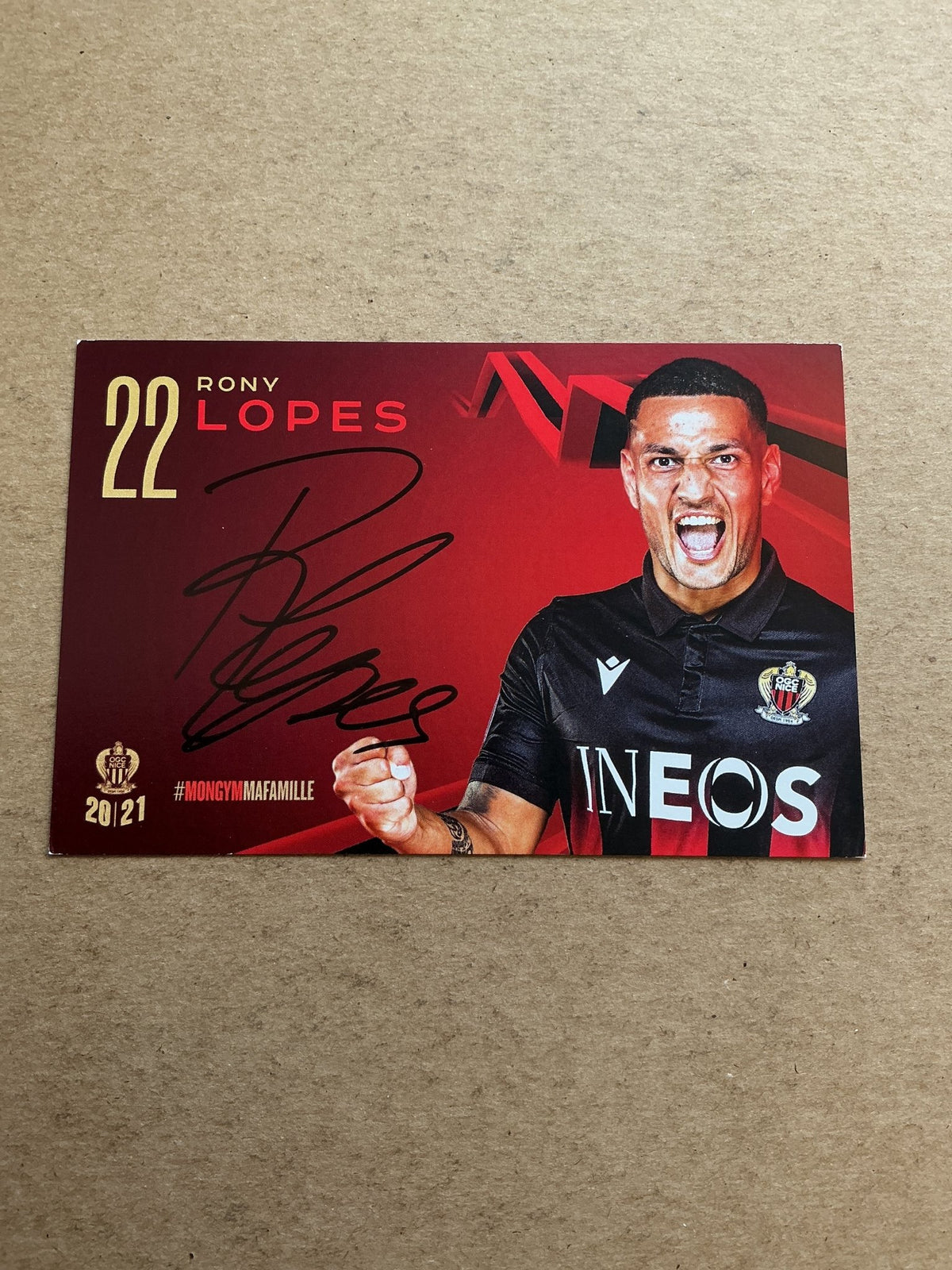 Rony Lopes, Portugal 🇵🇹 OGC Nice 2020/21 hand signed - Autographs-World