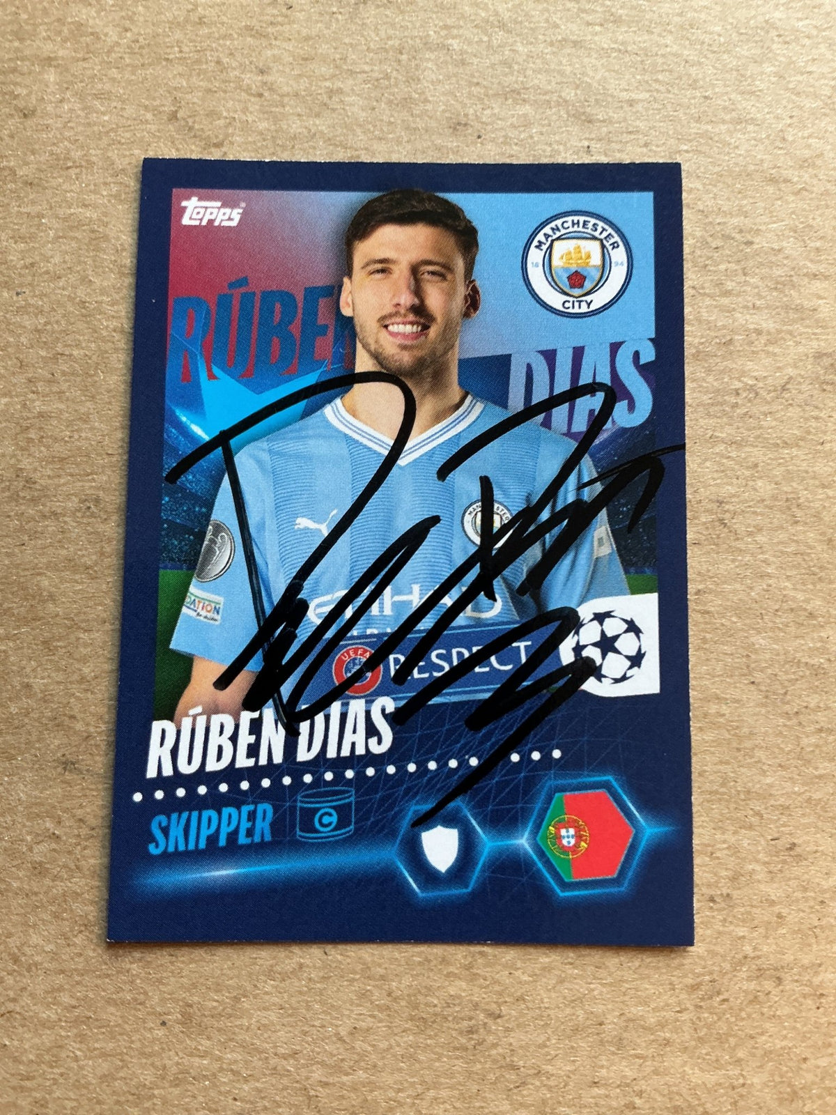 Ruben Dias, Portugal 🇵🇹 Manchester City 2023/24 Topps hand signed - Autographs-World