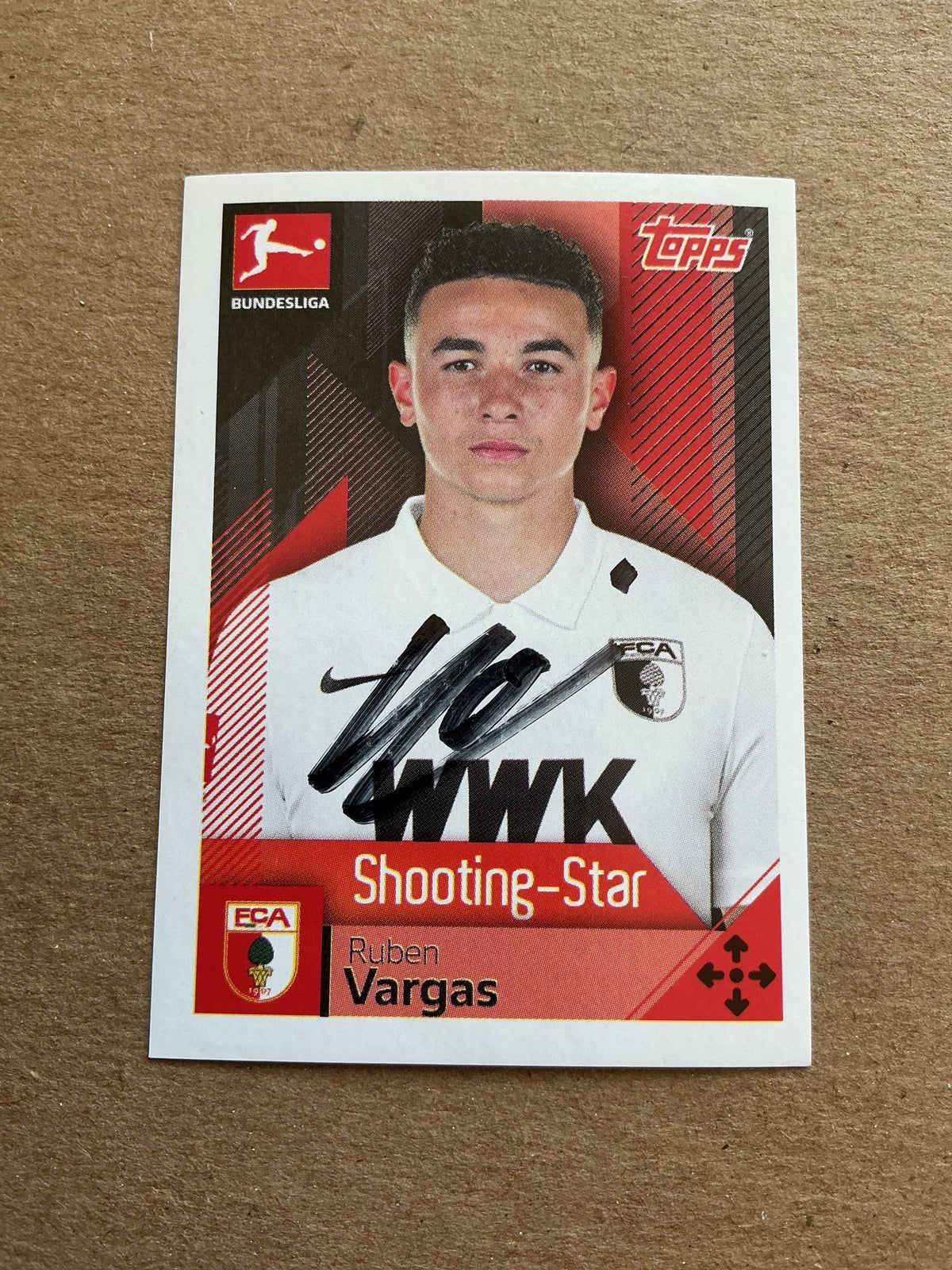Ruben Vargas, Switzerland 🇨🇭 FC Augsburg 2020/21 Topps hand signed - Autographs-World