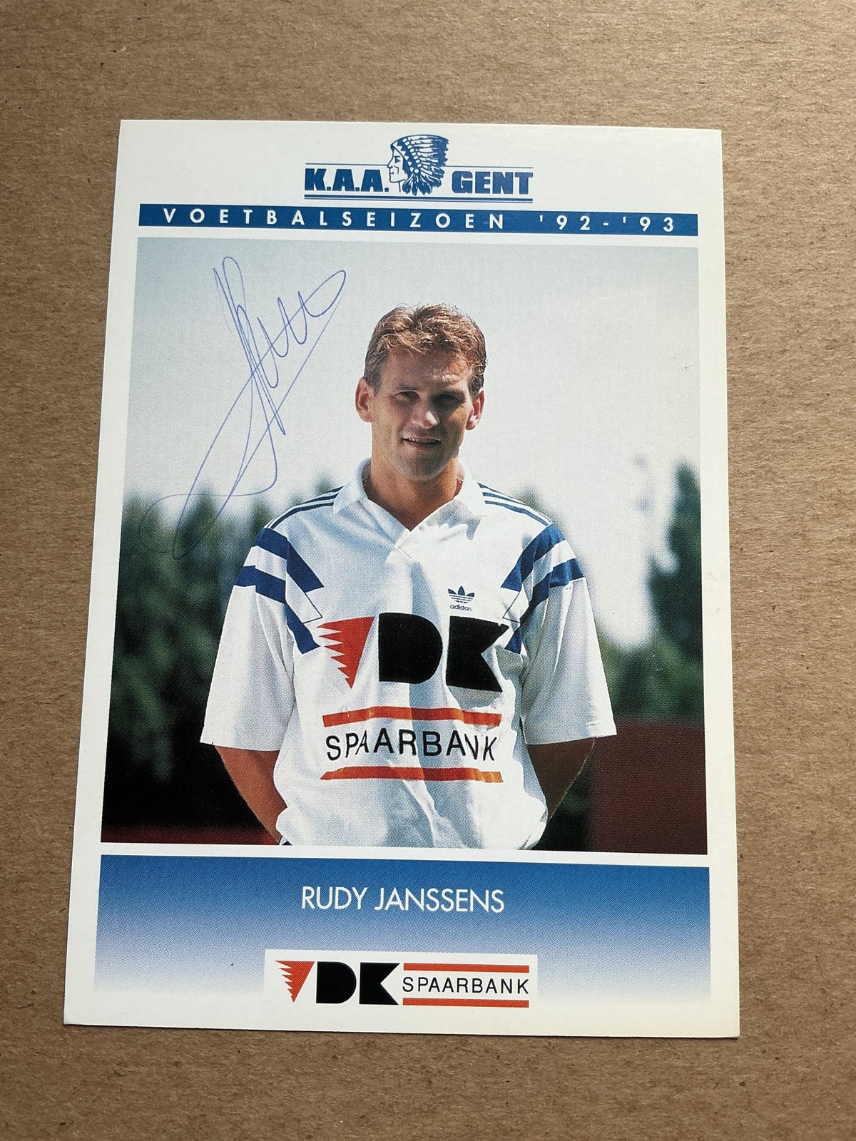Rudy Janssens, Belgium 🇧🇪 KAA Gent 1992/93 hand signed - Autographs-World