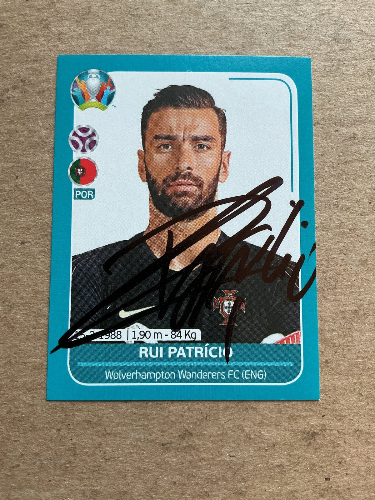 Rui Patrício, Portugal 🇵🇹 UEFA Euro 2020 Panini hand signed - Autographs-World