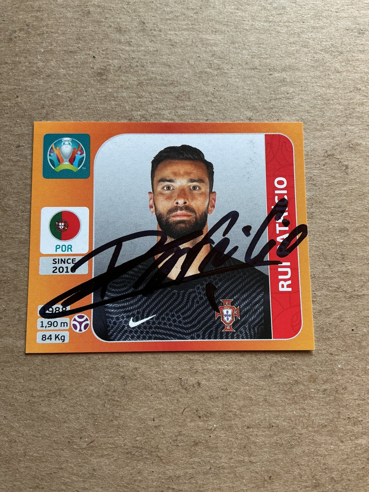 Rui Patricio, Portugal 🇵🇹 UEFA Euro 2020 Panini hand signed - Autographs-World