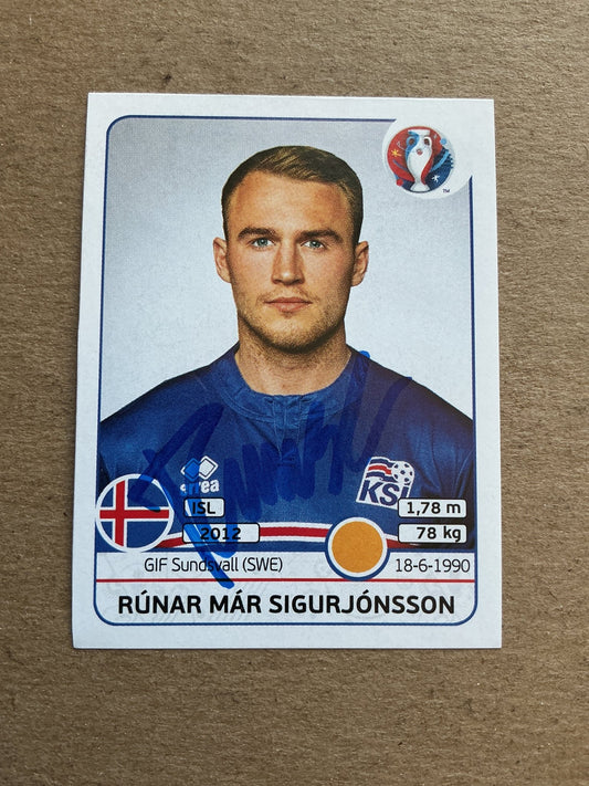 Rúnar Már Sigurjónsson, Iceland 🇮🇸 UEFA Euro 2016 Panini hand signed - Autographs-World