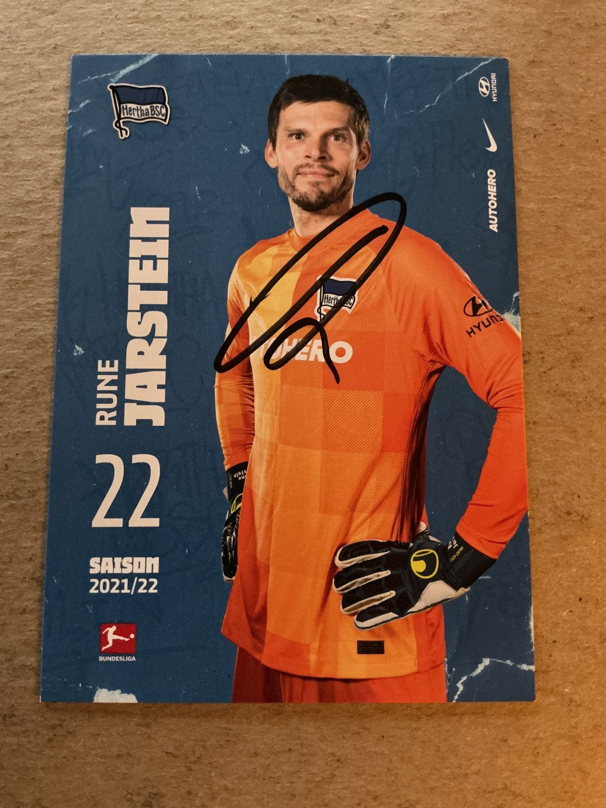 Rune Jarstein, Norway 🇳🇴 Hertha BSC Berlin 2021/22 hand signed - Autographs-World