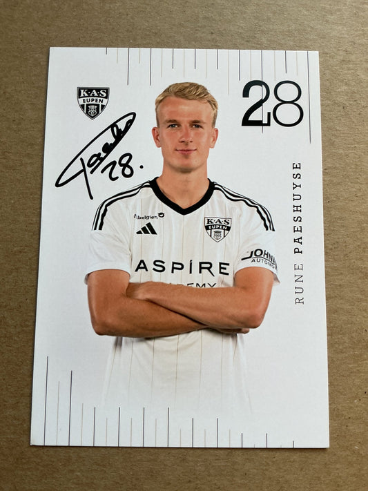 Rune Paeshuyse, Belgium 🇧🇪 KAS Eupen 2023/24 hand signed - Autographs-World