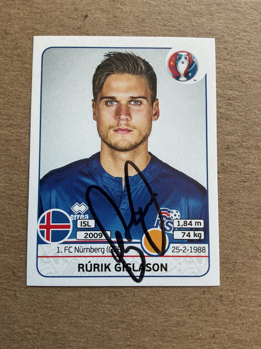 Rúrik Gislason, Iceland 🇮🇸 UEFA Euro 2016 Panini hand signed - Autographs-World