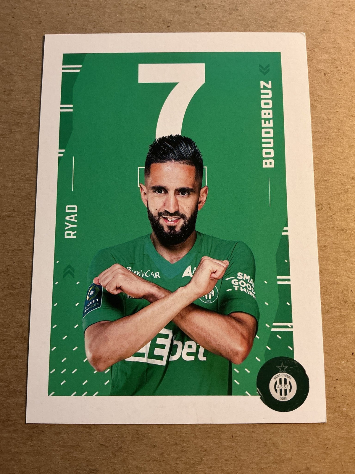 Ryad Boudebouz, Algeria 🇩🇿 AS Saint-Étienne 2021/22 hand signed - Autographs-World
