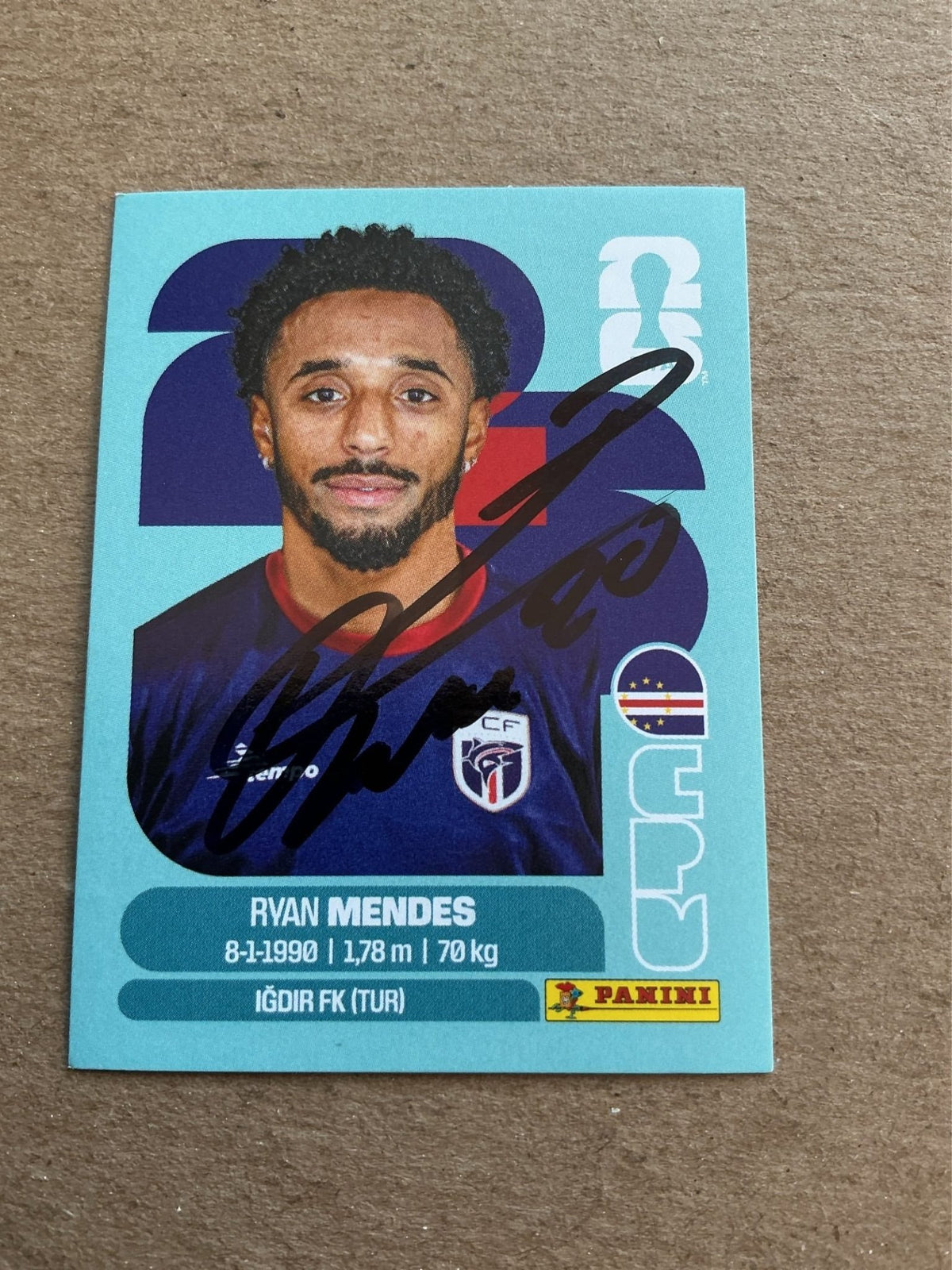 Ryan Mendes, Cape Verde 🇨🇻 FIFA World Cup 2026 Panini hand signed - Autographs-World