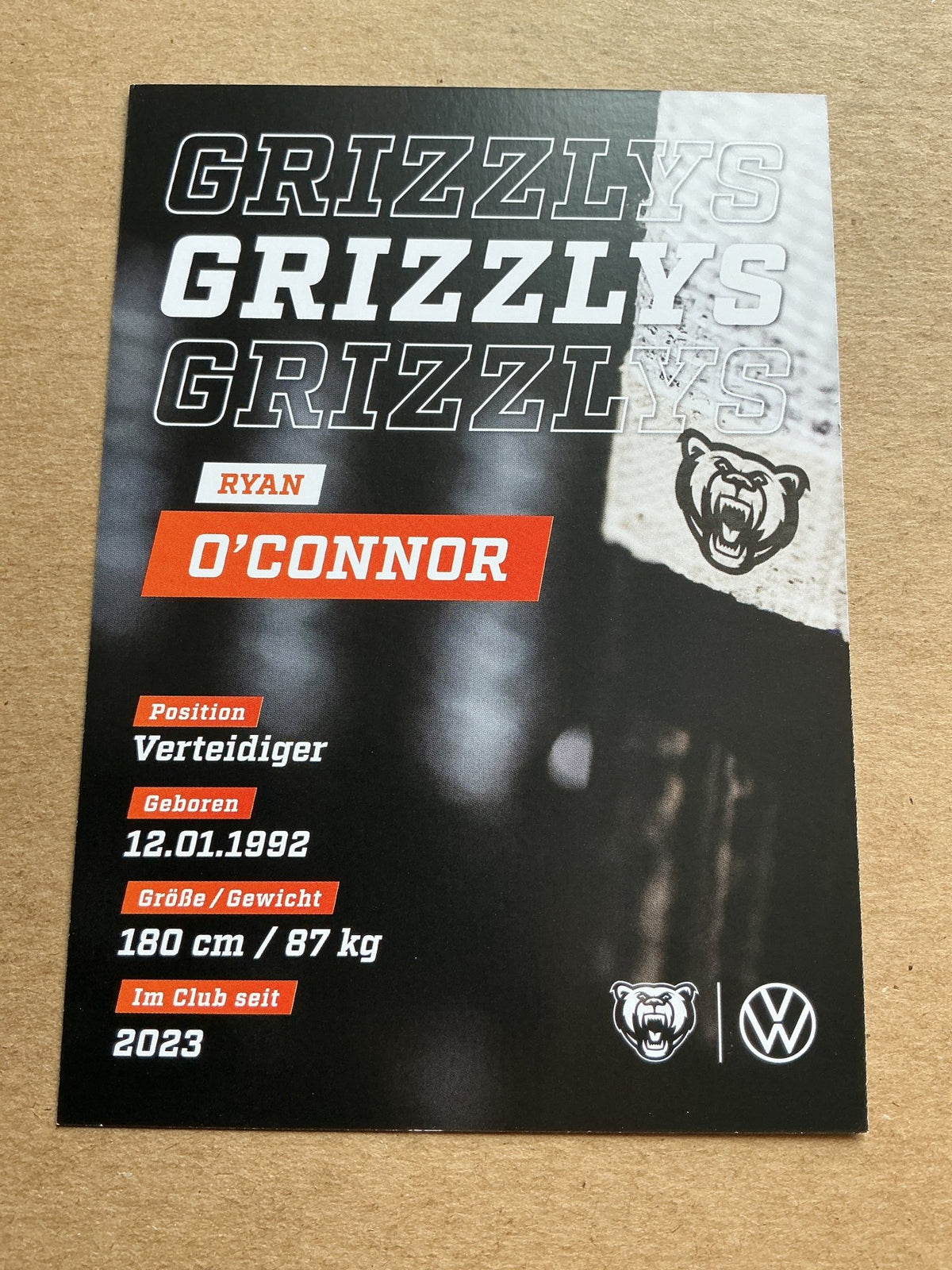 Ryan O’Connor, Canada 🇨🇦 Grizzlys Wolfsburg 2024/25 hand signed - Autographs-World