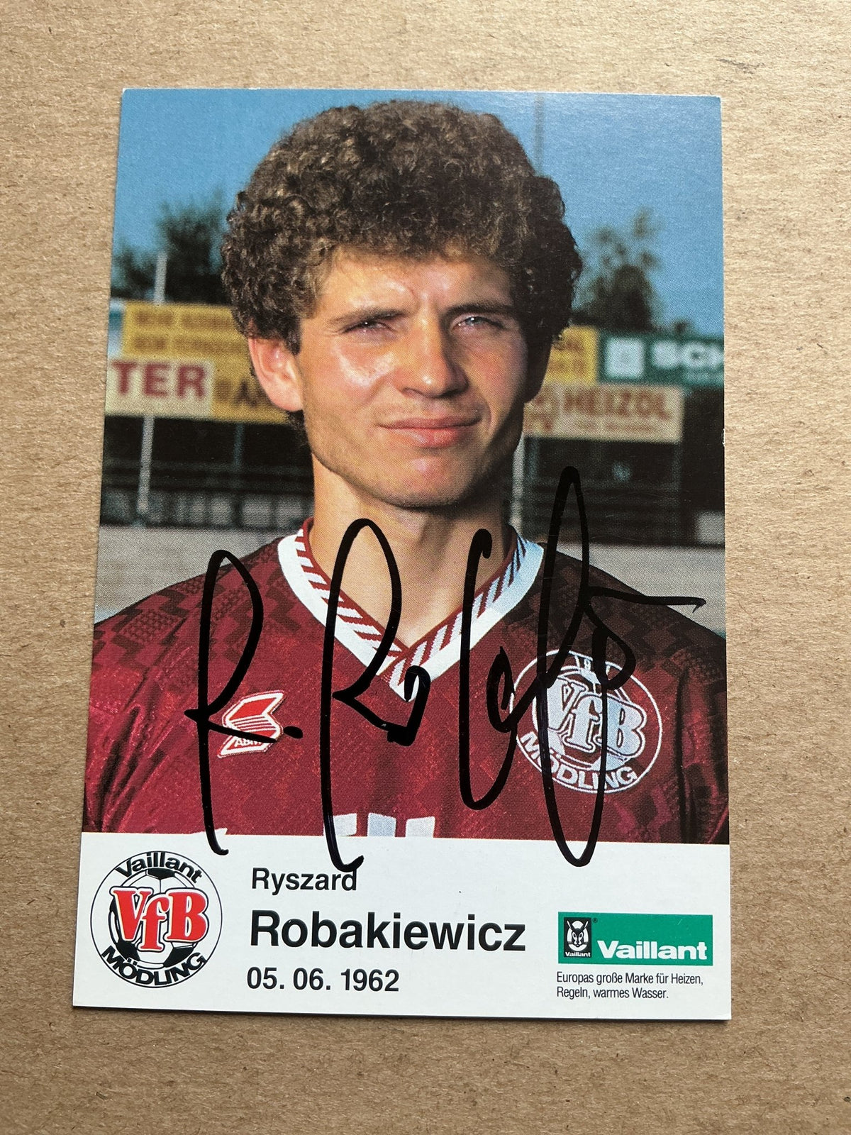 Ryszard Robakiewicz, Poland 🇵🇱 VfB Mödling 1992/93 hand signed - Autographs-World