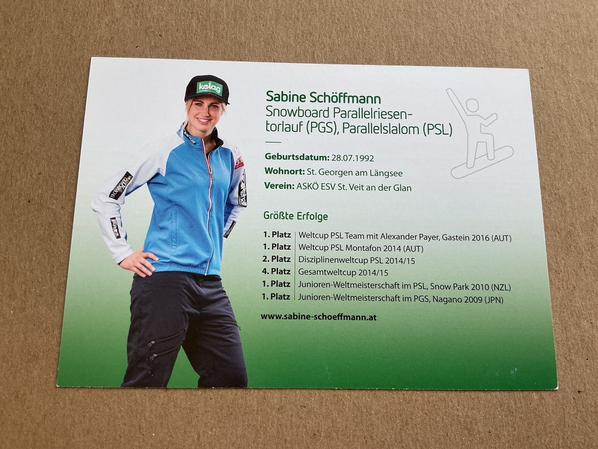 Sabine Schöffmann, Austria 🇦🇹 Snowboard Winter 2022/23 hand signed - Autographs-World