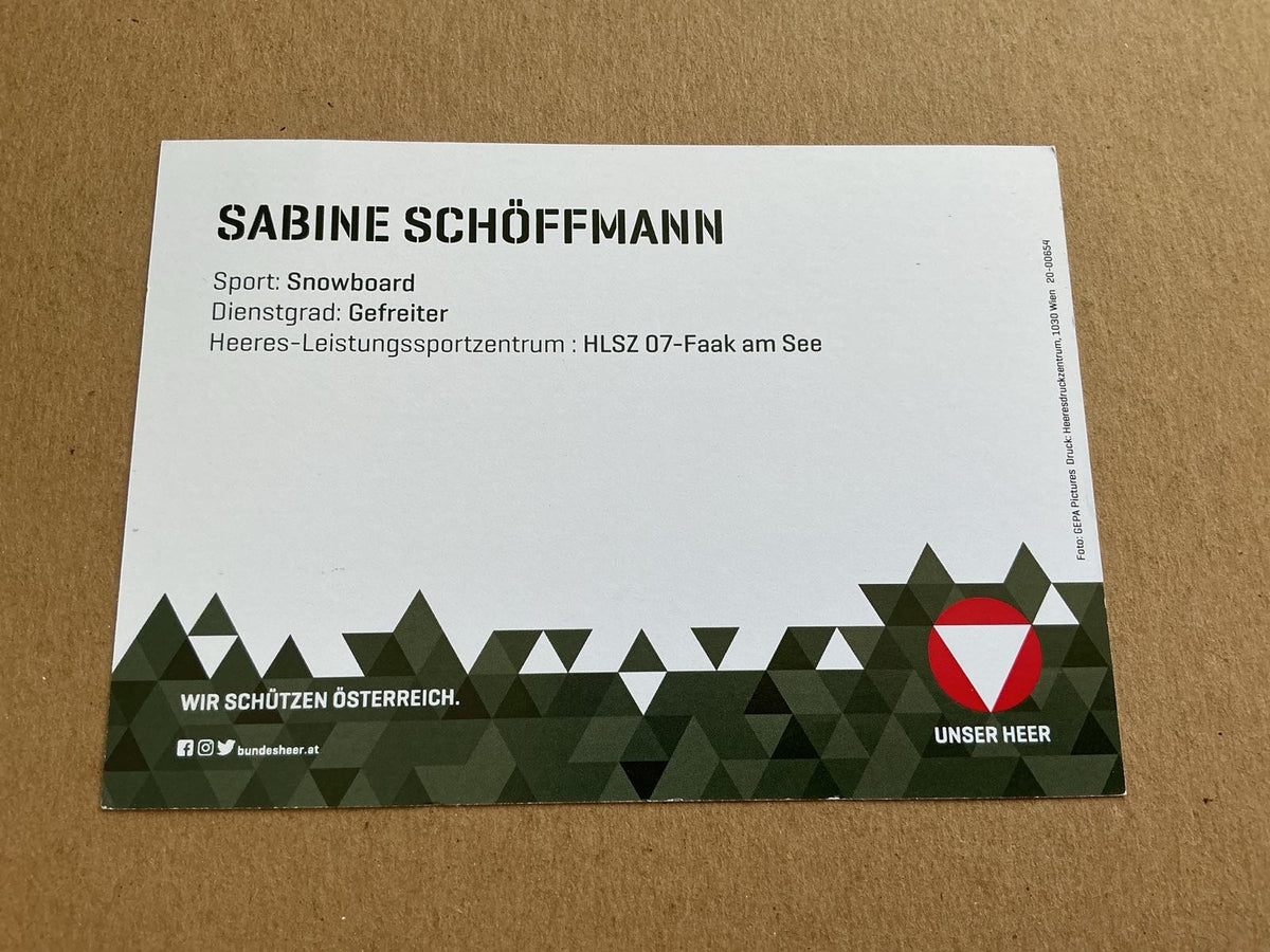 Sabine Schöffmann, Austria 🇦🇹 Snowboard Winter 2022/23 hand signed - Autographs-World