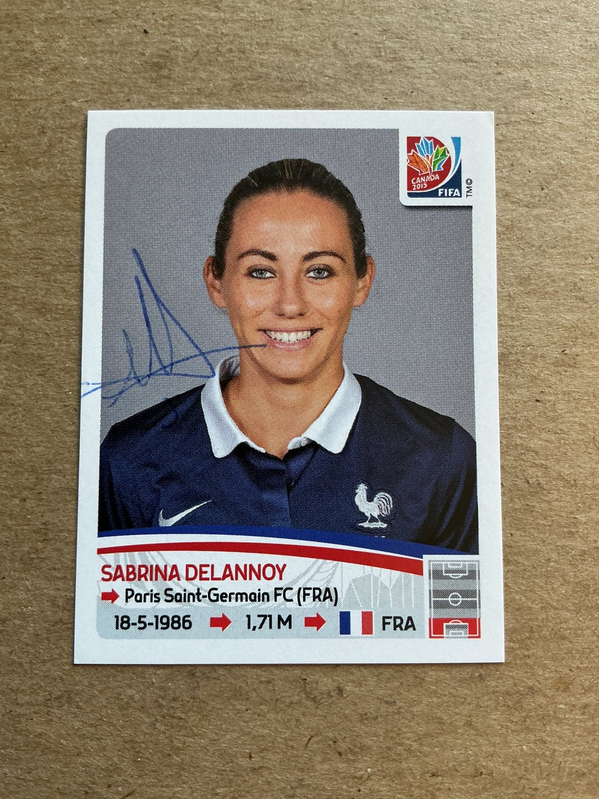 Sabrina Delannoy, France 🇫🇷 FIFA Women’s World Cup 2015 Panini hand signed - Autographs-World