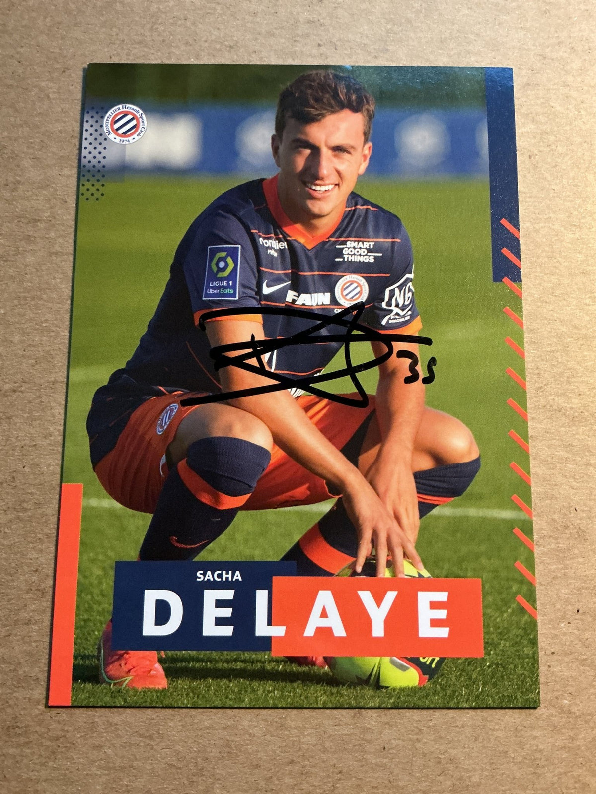 Sacha Delaye, France 🇫🇷 Montpellier HSC 2021/22 hand signed - Autographs-World