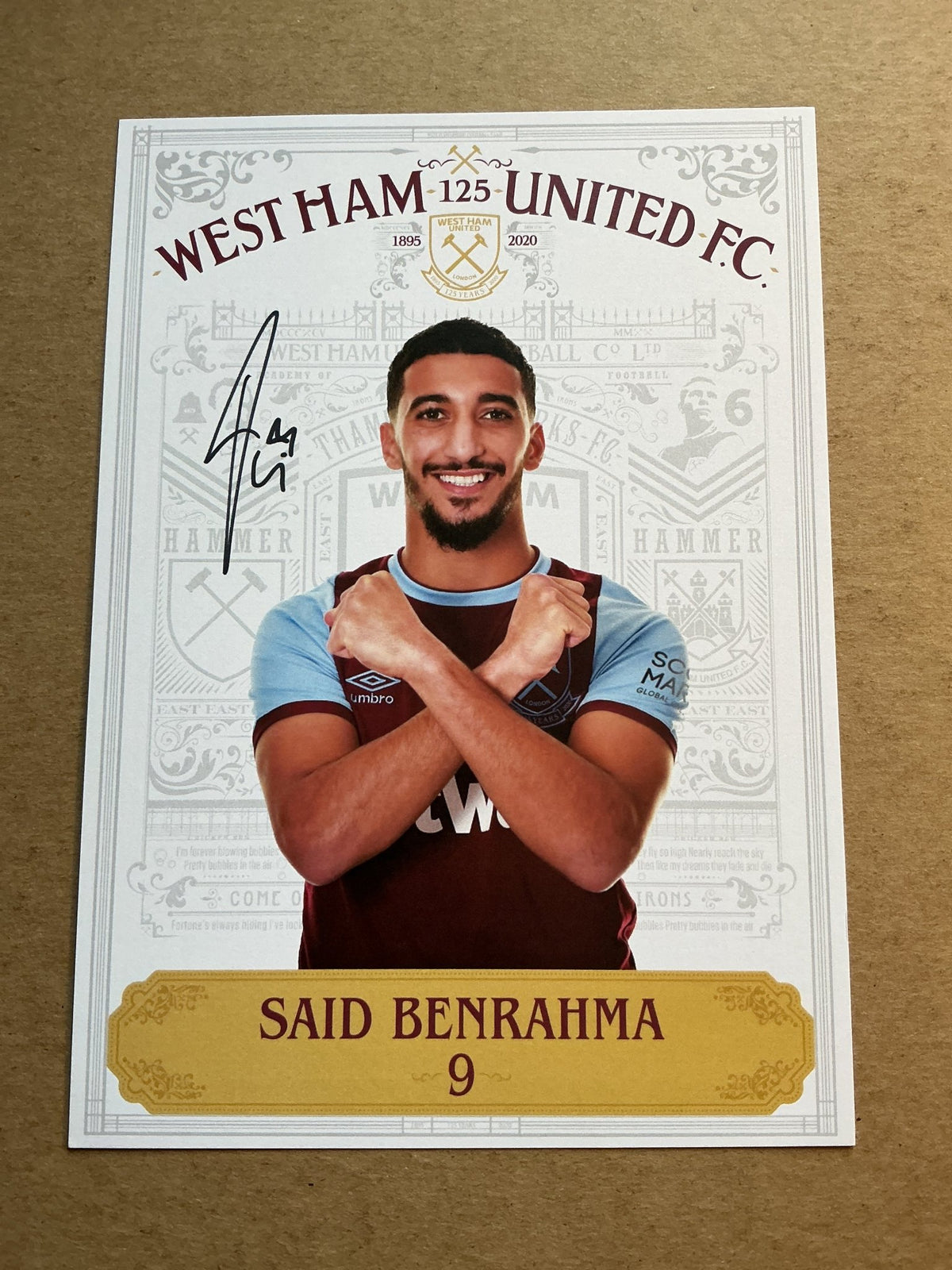 Saïd Benrahma, Algeria 🇩🇿 West Ham United 2020/21 hand signed - Autographs-World