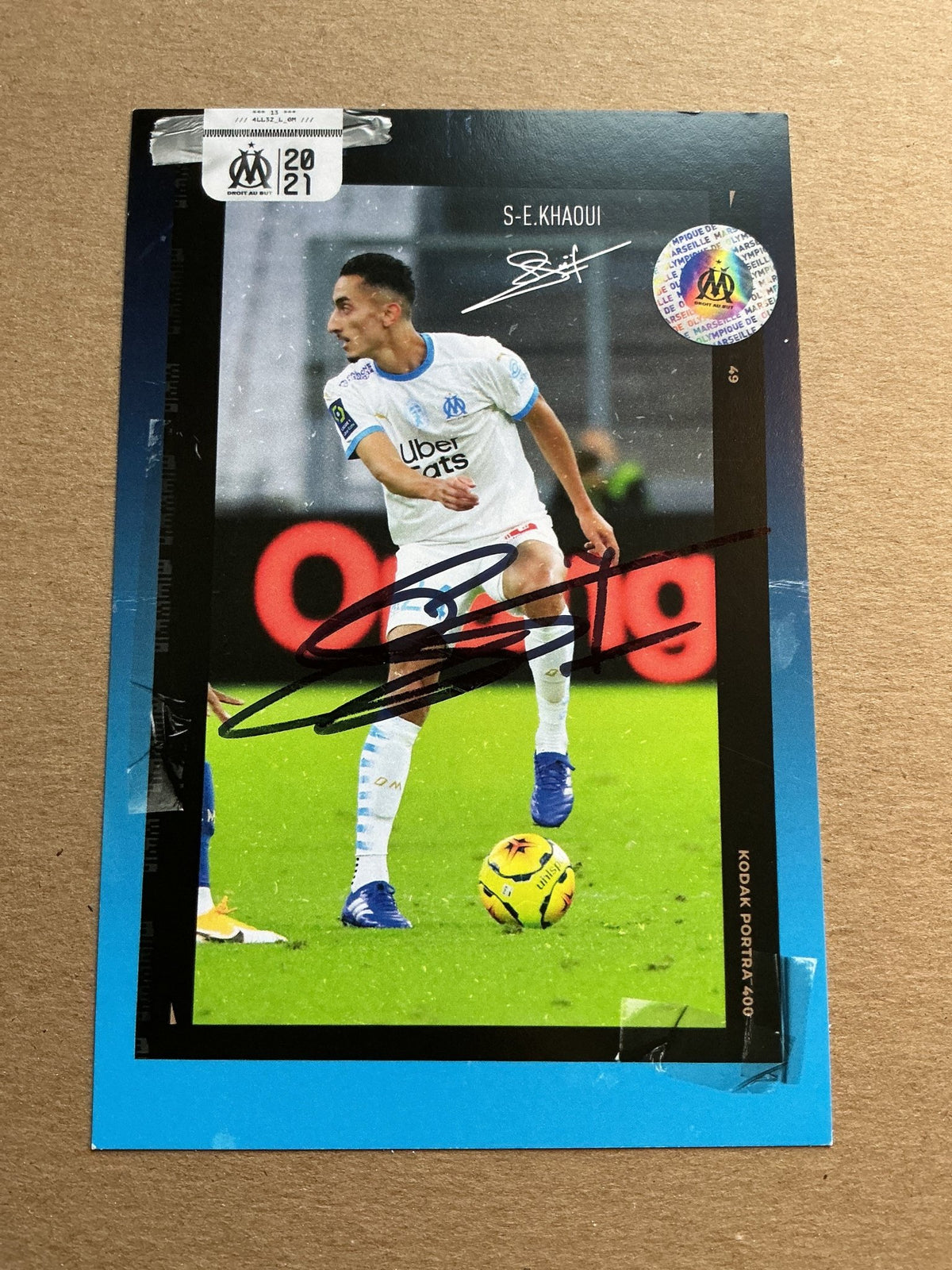 Saîf-Eddine Khaoui, Tunisia 🇹🇳 Olympique Marseille 2020/21 hand signed - Autographs-World