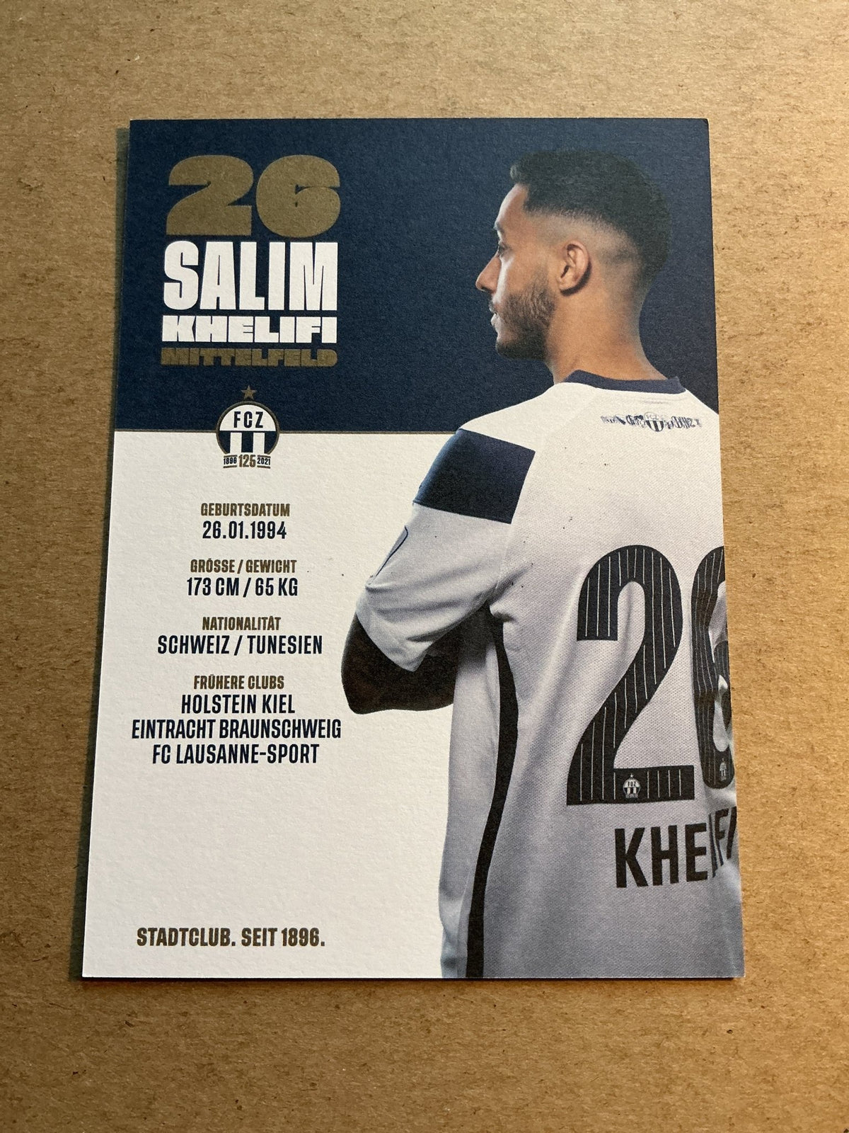Salim Khelifi, Tunisia 🇹🇳 FC Zürich 2021/22 hand signed - Autographs-World