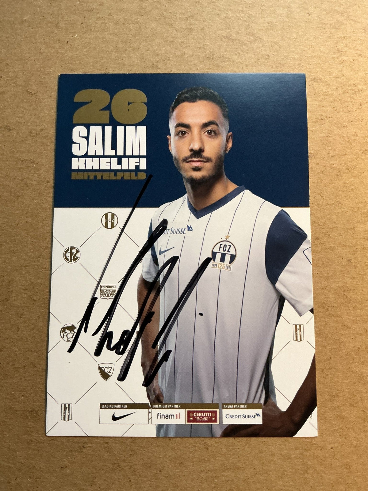 Salim Khelifi, Tunisia 🇹🇳 FC Zürich 2021/22 hand signed - Autographs-World
