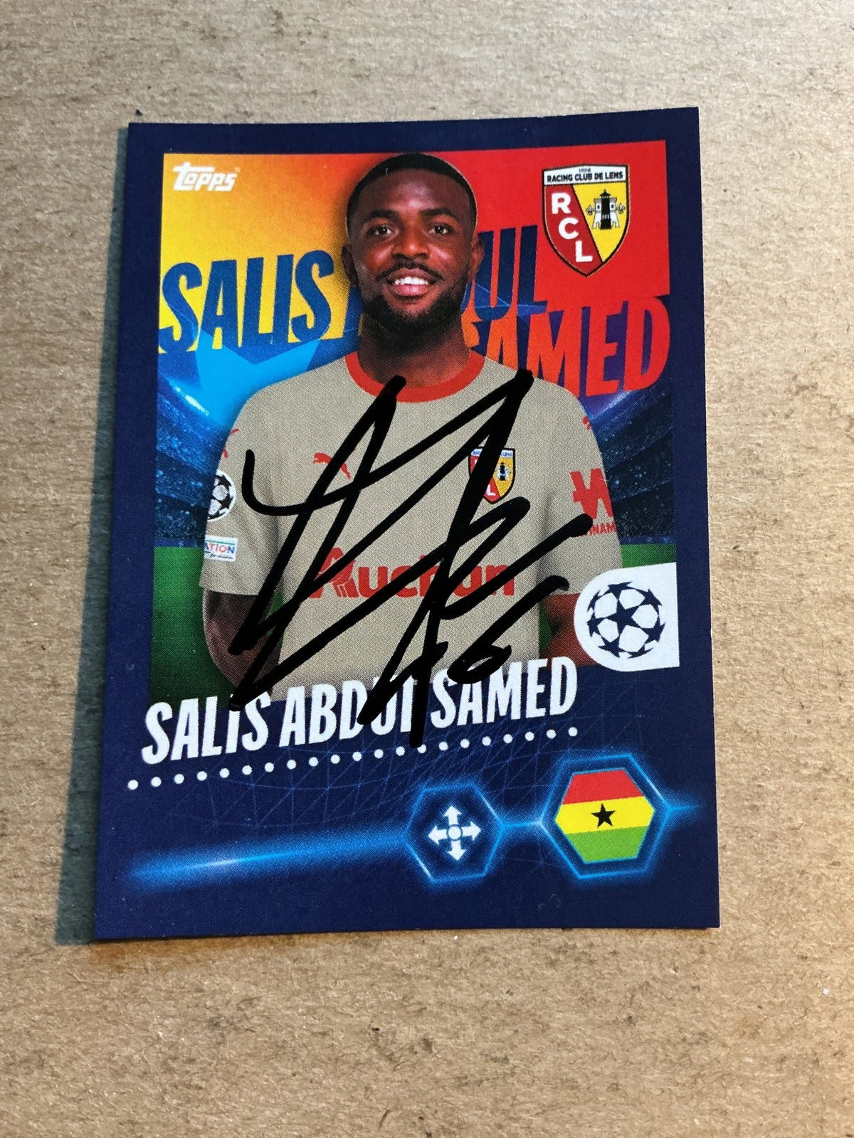 Salis Abdul Samed, Ghana 🇬🇭 RC Lens 2023/24 Topps hand signed - Autographs-World