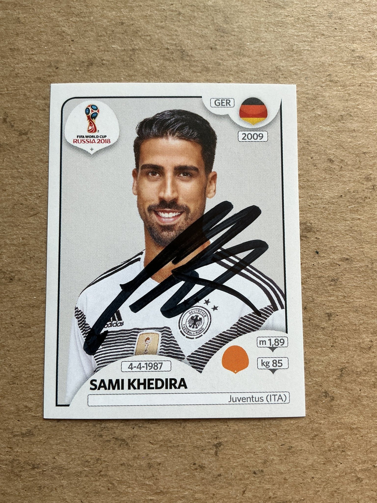 Sami Khedira, Germany 🇩🇪 FIFA World Cup 2018 Panini hand signed - Autographs-World
