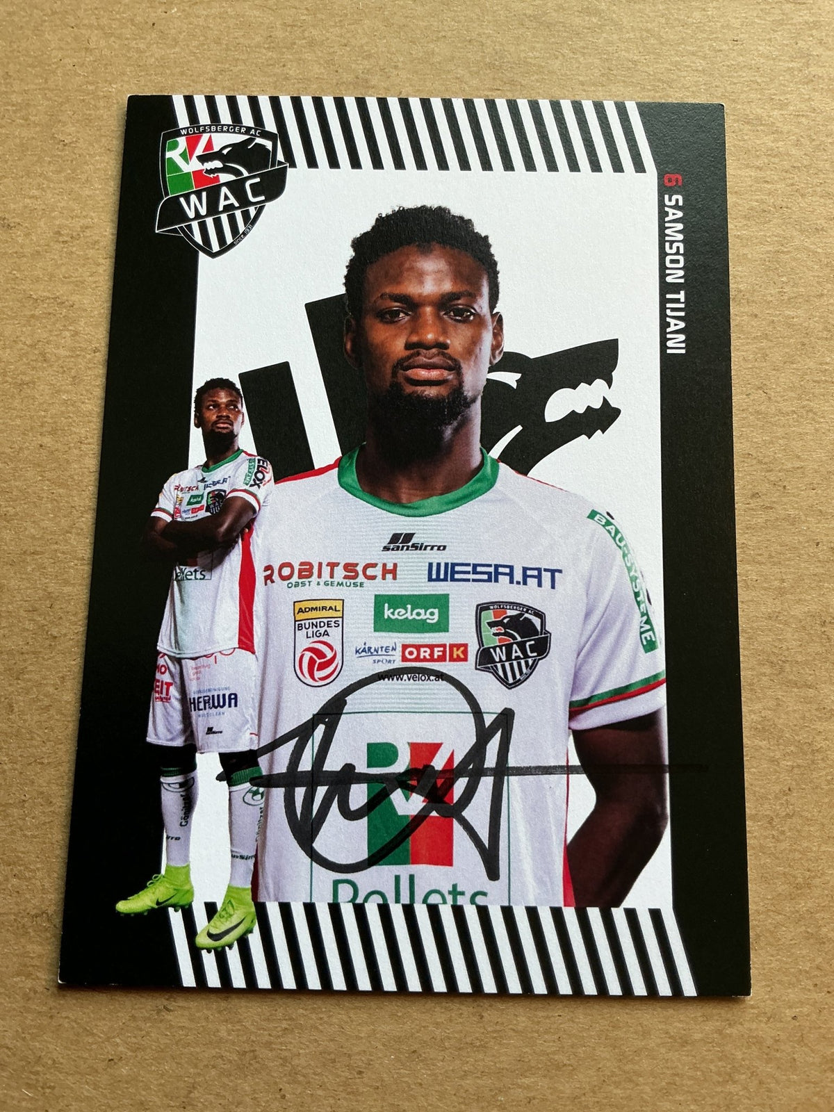 Samson Tijani, Nigeria 🇳🇬 Wolfsberger AC 2023/24 hand signed - Autographs-World