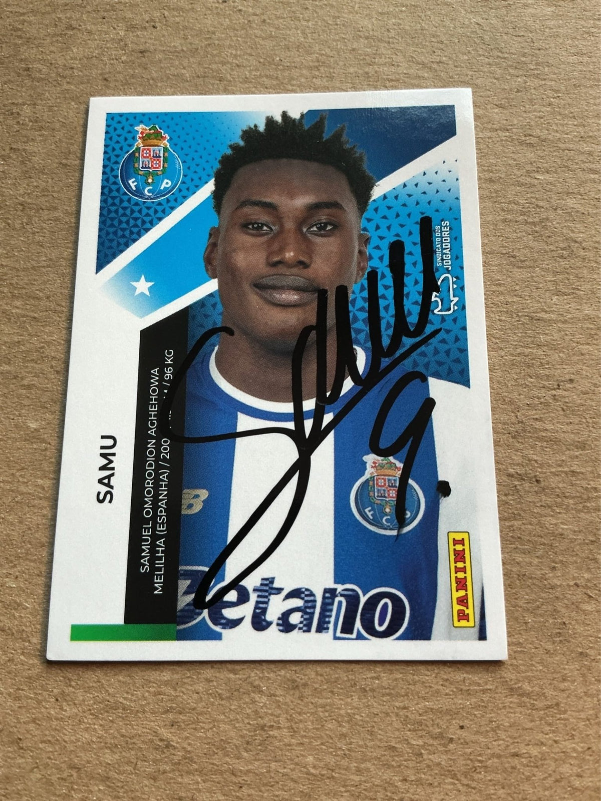 Samu Aghehowa, Spain 🇪🇸 FC Porto 2025/26 Panini hand signed - Autographs-World