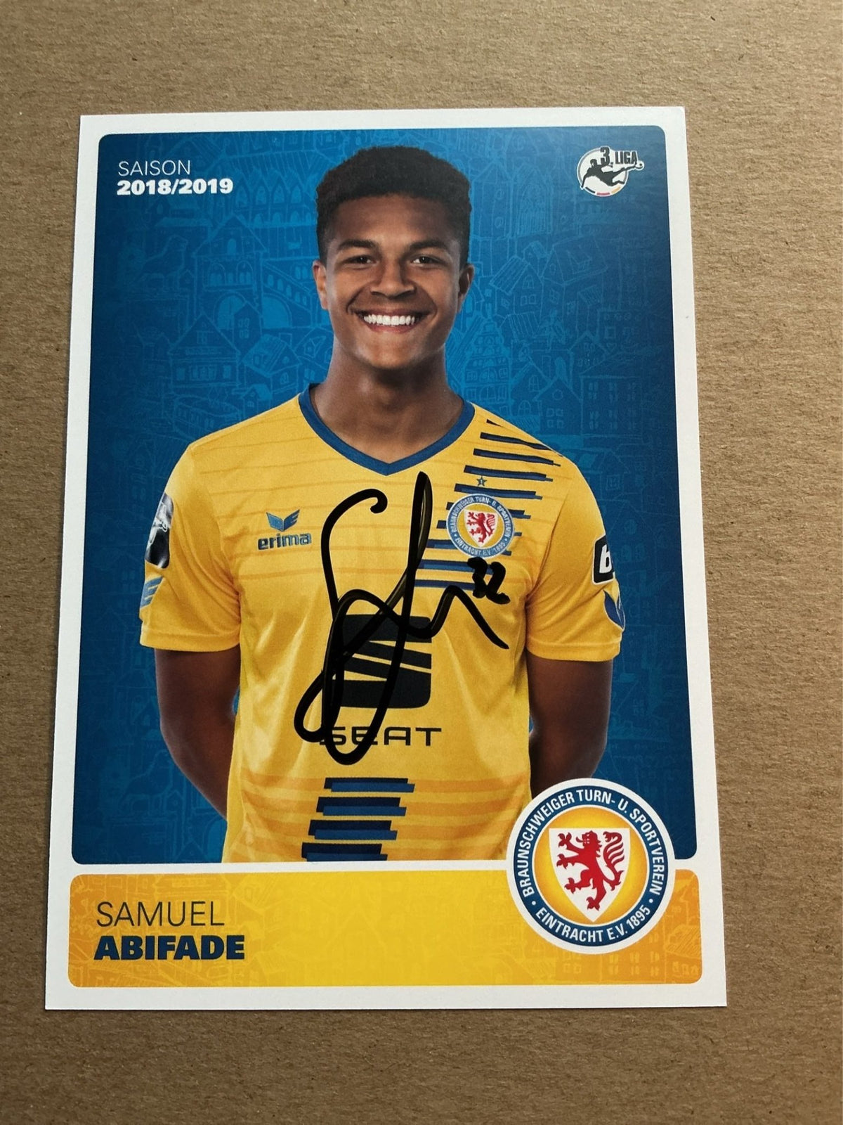 Samuel Abifade, Germany 🇩🇪 Eintracht Braunschweig 2018/19 hand signed - Autographs-World