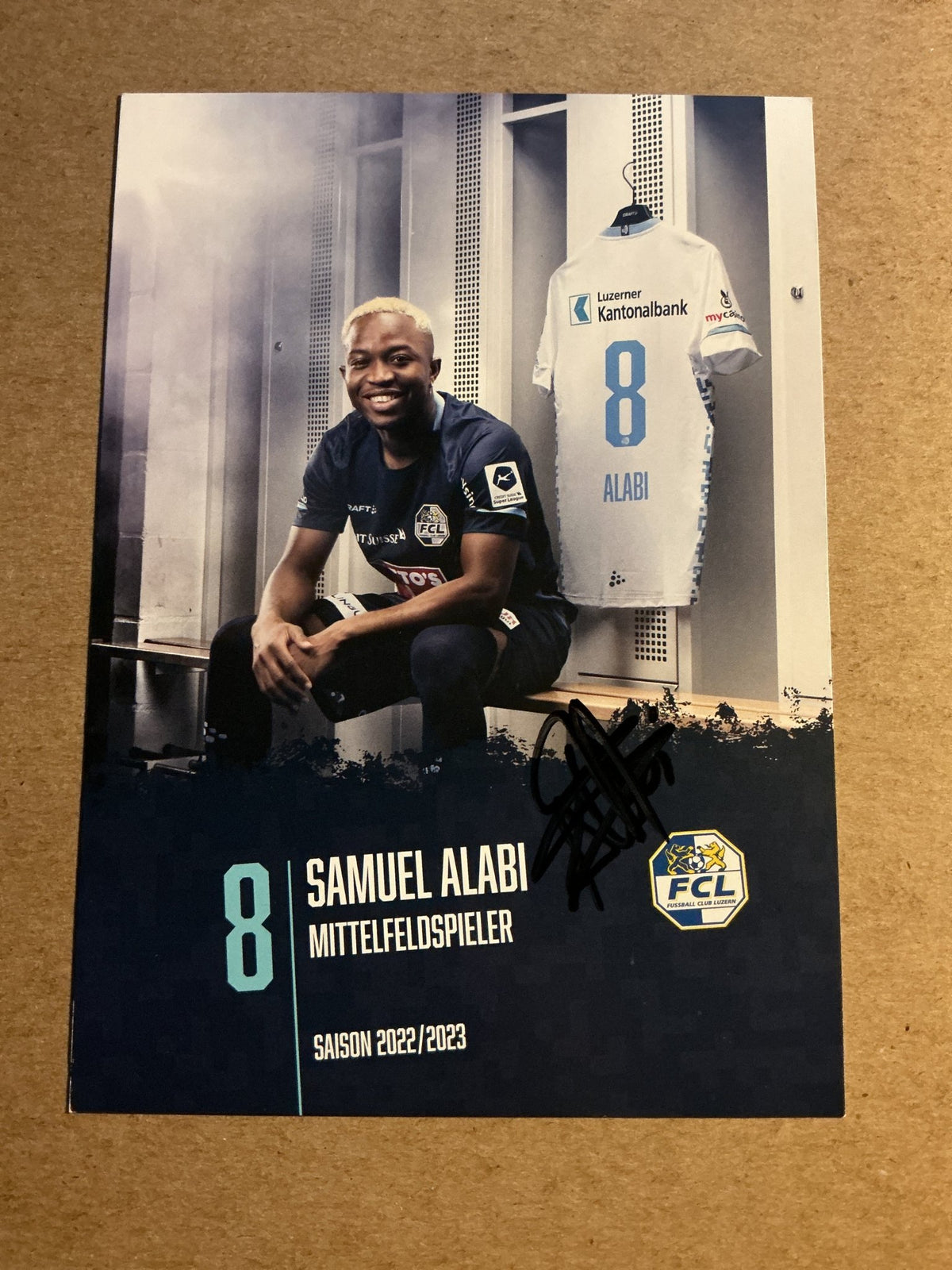 Samuel Alabi, Ghana 🇬🇭 FC Luzern 2022/23 hand signed - Autographs-World