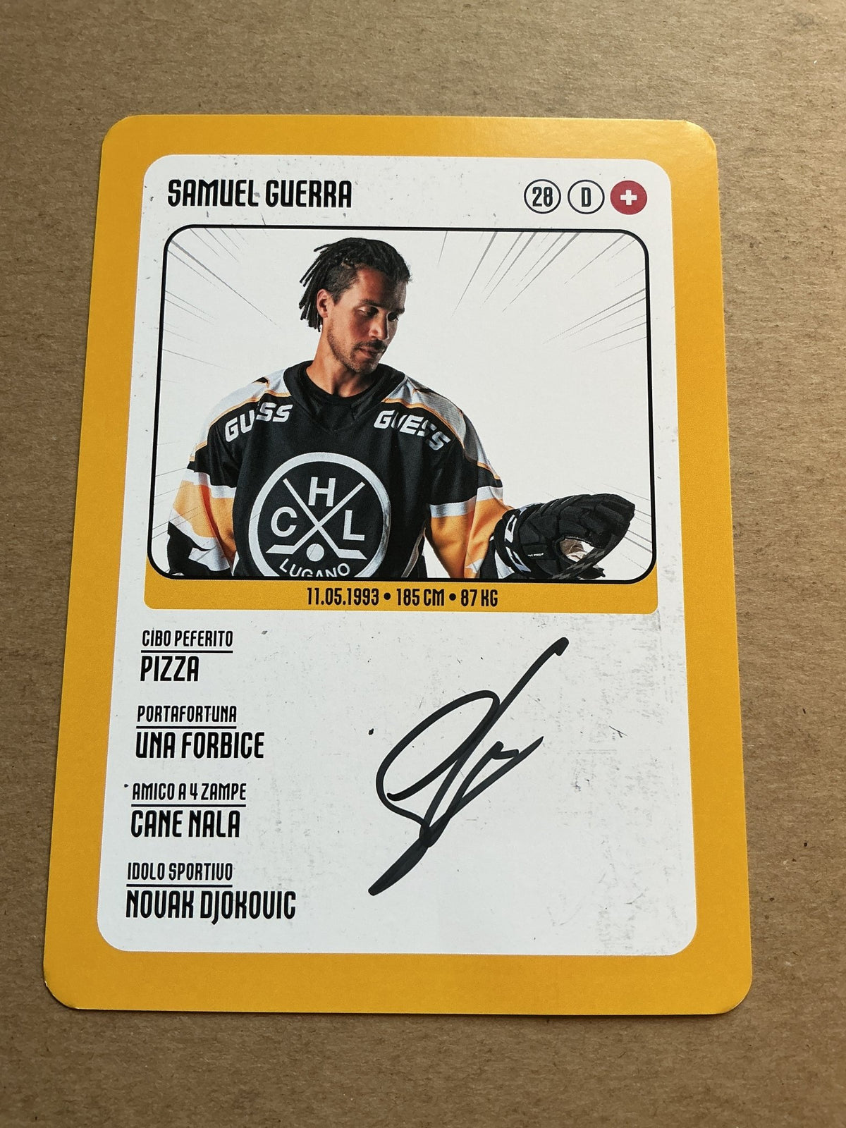 Samuel Guerra, Switzerland 🇨🇭 HC Lugano 2025/26 hand signed - Autographs-World
