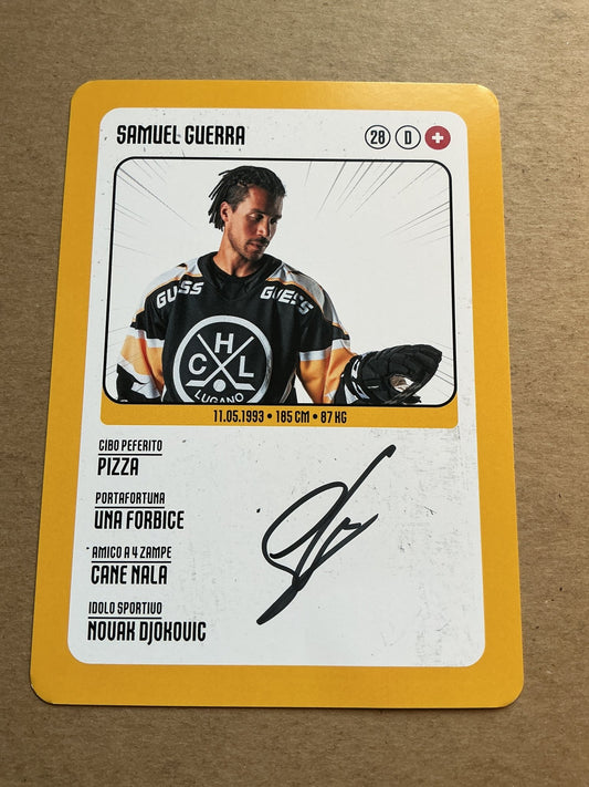 Samuel Guerra, Switzerland 🇨🇭 HC Lugano 2025/26 hand signed - Autographs-World
