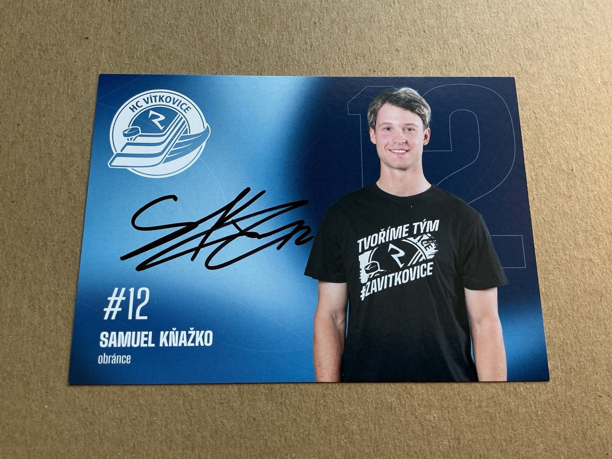 Samuel Kňažko, Slovakia 🇸🇰 HC Vítkovice 2025/26 hand signed - Autographs-World