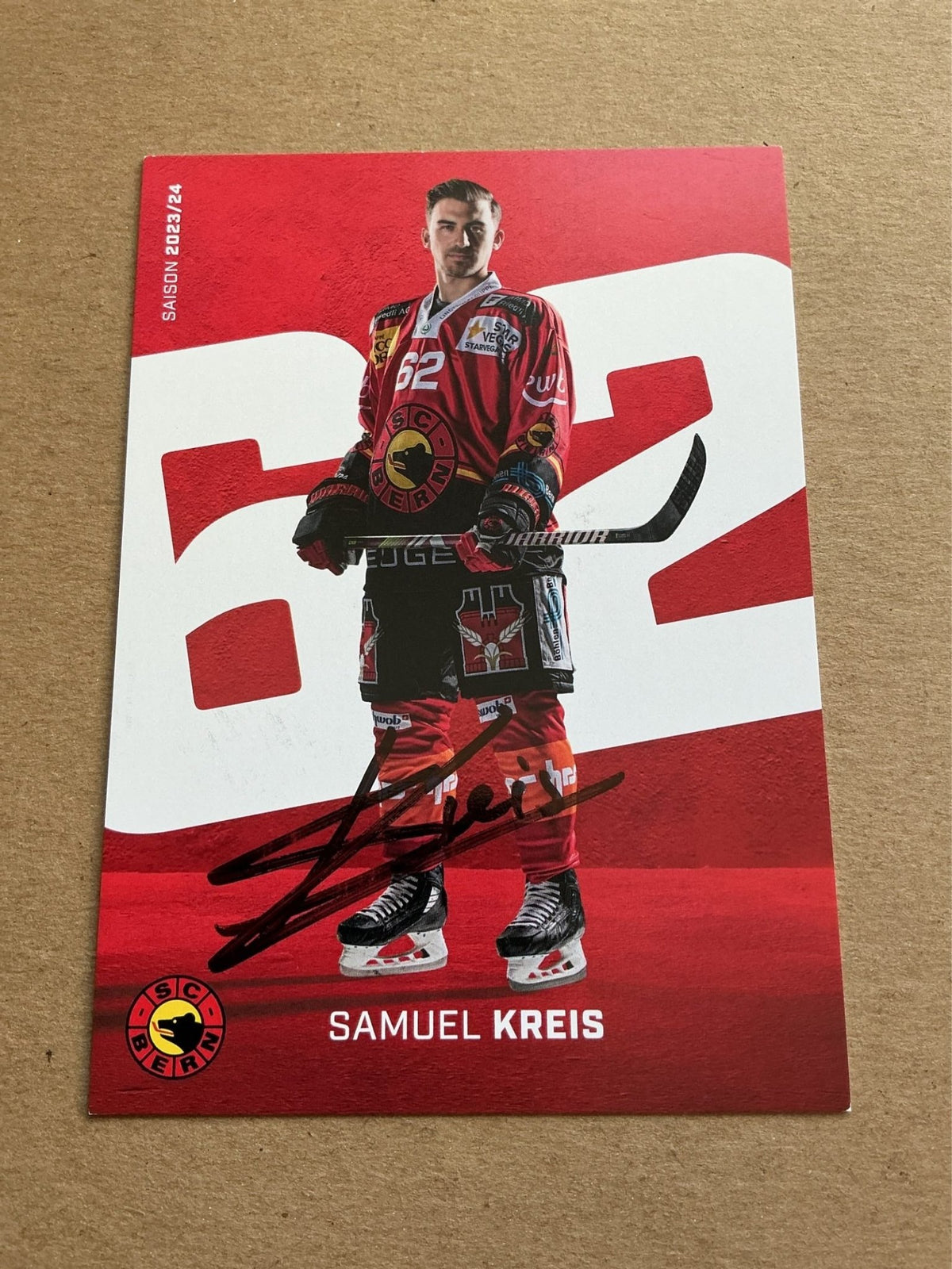 Samuel Kreis, Switzerland 🇨🇭 SC Bern 2023/24 hand signed - Autographs-World