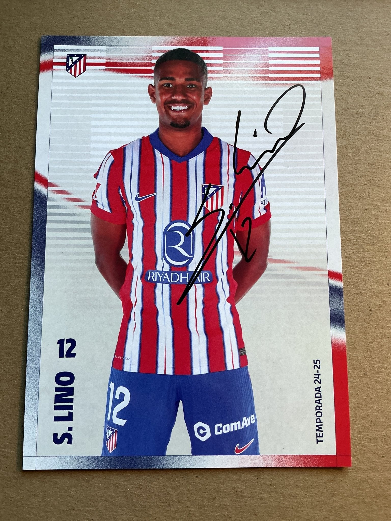 Samuel Lino, Brazil 🇧🇷 Atletico Madrid 2024/25 hand signed - Autographs-World