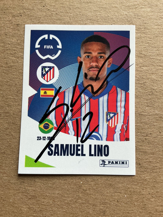 Samuel Lino, Brazil 🇧🇷 Atletico Madrid Club World Cup 2025 Panini hand signed - Autographs-World