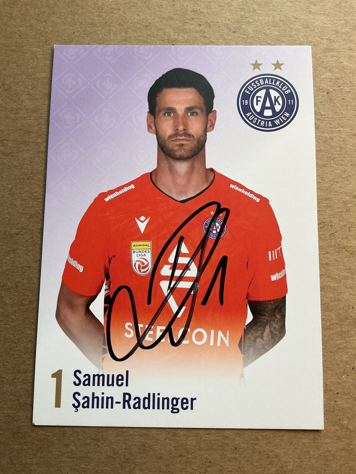 Samuel Sahin-Radlinger, Austria 🇦🇹 Austria Wien 2024/25 hand signed - Autographs-World
