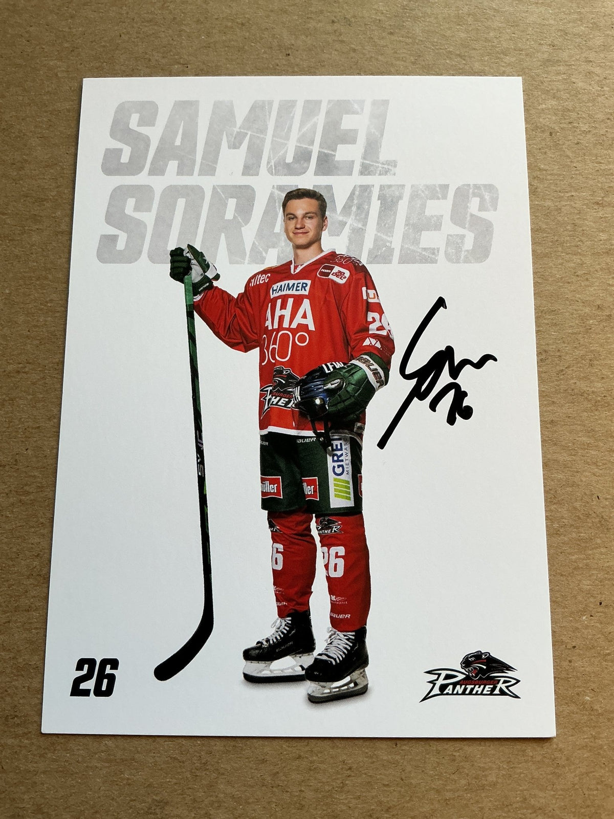 Samuel Soramies, Germany 🇩🇪 Augsburg Panther 2023/24 hand signed - Autographs-World