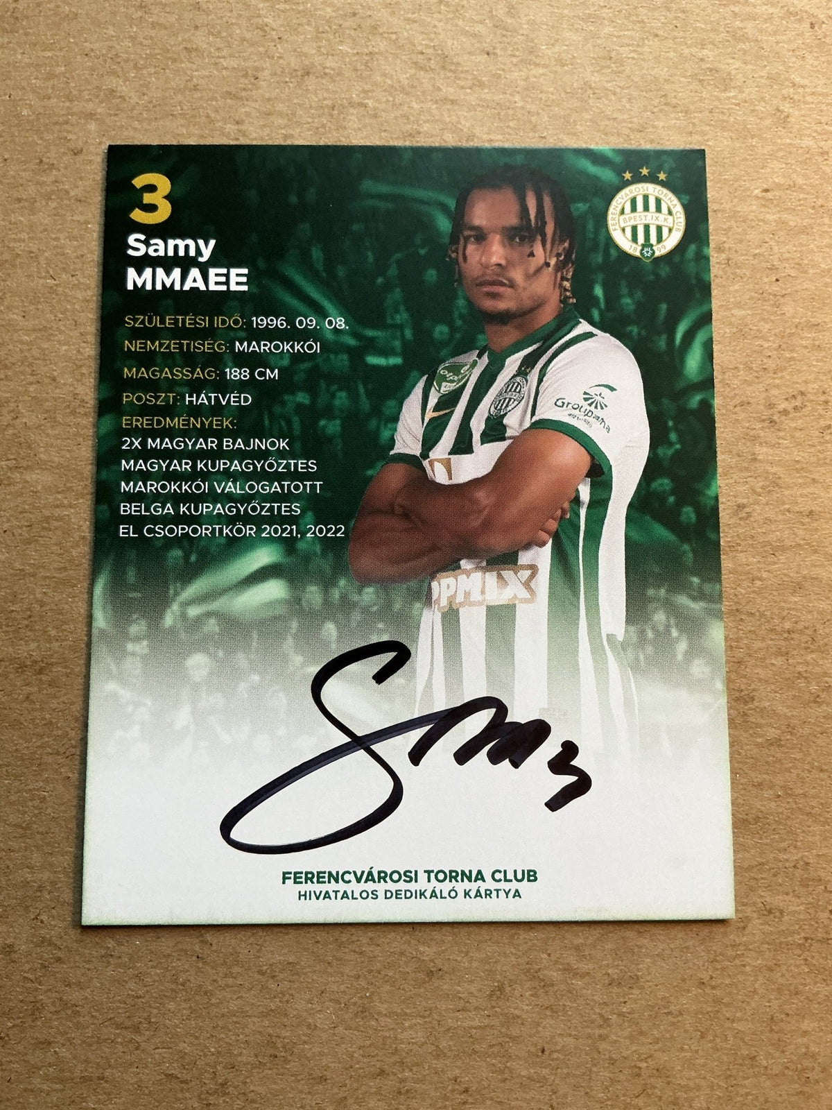 Samy Mmaee, Morocco 🇲🇦 Ferencváros 2022/23 hand signed - Autographs-World