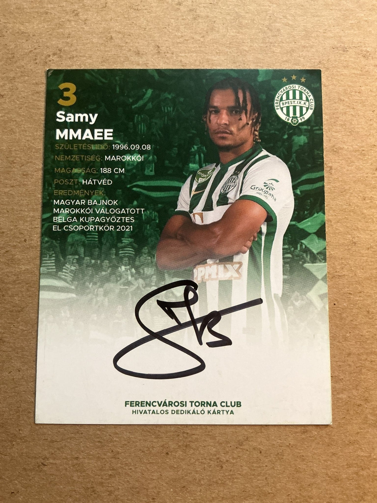 Samy Mmaee, Morocco 🇲🇦 Ferencvaros TC 2021/22 hand signed - Autographs-World